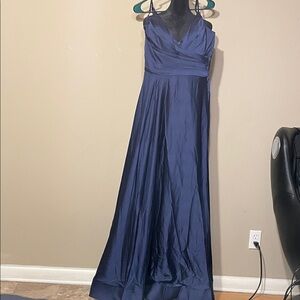 La Femme Deep Blue Maxi Dress